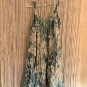 T.J.Maxx Blue and White Tie-Dye Midi Dress